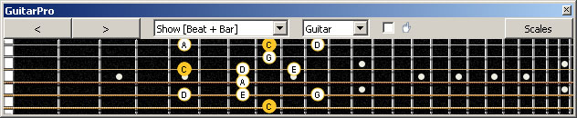 GuitarPro6 6G3G1:6E4E1 C pentatonic major scale 131313 sweep pattern